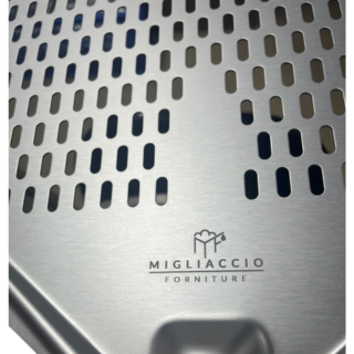 Pala Forata 33x33 in Alluminio Anodizzato - Lunghezza totale 70cm - immagine 2