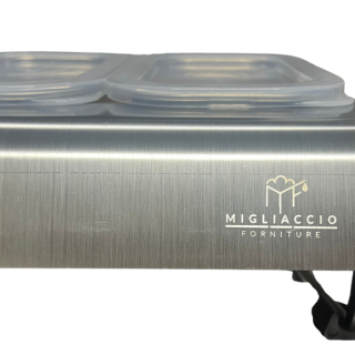 Slot per Condimenti in Acciaio Inossidabile con 4 contenitori da 0,8lt. - immagine 5