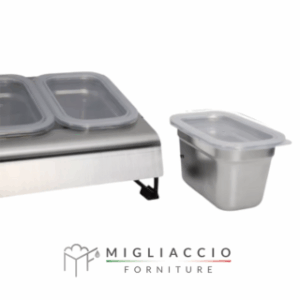 Slot per Condimenti in Acciaio Inossidabile con 4 contenitori da 0,8lt.